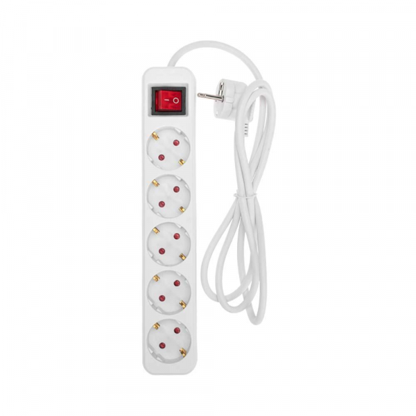 Удлинитель STANDARD 5 гнезд, 1,5м, 3х1,0мм², с/з, с выключателем, белый REXANT 13-4031 Удлинитель STANDARD 5 гнезд, 1,5м, 3х1,0мм², с/з, с выключателем, белый REXANT 13-4031