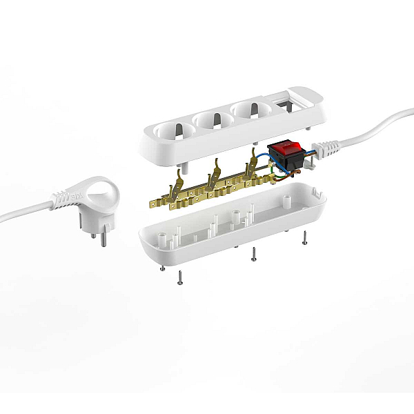 Удлинитель электрический ЭРА UDL-10-330-ES Greenline 3 розетки с заземлением с выключателем 3м ПВС 3x0.75мм2 Б0065047