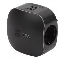 Сетевой разветвитель ЭРА 2xUSB SP-3e-USB-Black Б0046364
