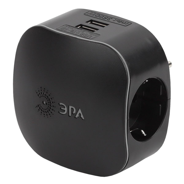 Сетевой разветвитель ЭРА 2xUSB SP-3e-USB-Black Б0046364 Сетевой разветвитель ЭРА 2xUSB SP-3e-USB-Black Б0046364