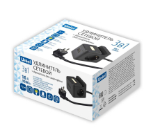 Удлинитель серии Standard шнур 1.5м 2 гнезда 3 USB держатель для телефона Uniel S-GCD2-1,5SBUH BLACK