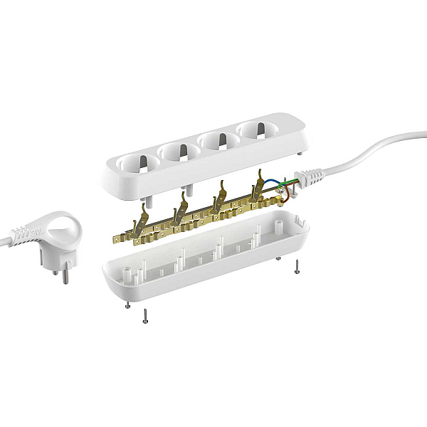Удлинитель электрический ЭРА UDL-10-430-E Greenline 4 розетки с заземлением 3м ПВС 3x0.75мм2 Б0065061
