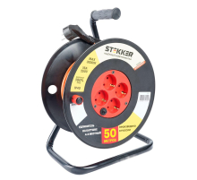 Удлинитель на катушке Stekker Standart STD01-40-50 (ТЕН303-197) 4-х местный с/з ПВС 3*1, оранжевый, 16А, IP40, 50м 49391