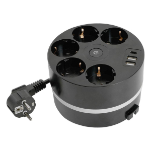 Удлинитель Stekker Comfort 5гн 2USB+С 2,5м с/з Comfort HM10-51-01 49656