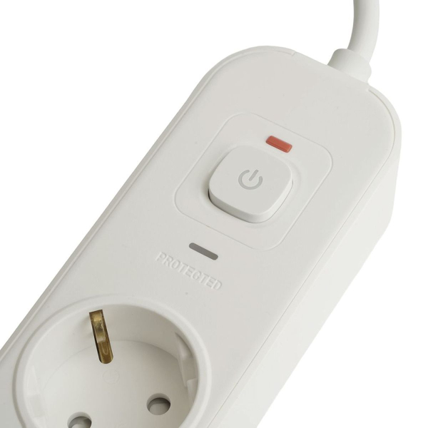 Сетевой фильтр 5-местный с/з STEKKER 3x1мм2, 3 м, 250В, 16А, 2 USB-A+2 Type-C 3, серия Nova, белый