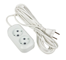 Удлинитель 'Эксперт' 2 гнезда 3 метра 10А/2,2кВт без заземления ПВС 2х0,75 EKF PROxima UBA10-275-2-03