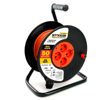 Удлинитель на катушке Stekker STD03-20-50 Standart 4-местный с/з ПВС 3*1,5, оранжевый, 16А, IP20,50м (29406) 50185
