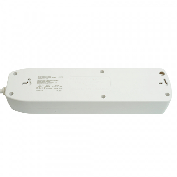 Удлинитель 3-местный c/з 3x1 мм2, 3 м, 250В, 10А, 2USB+1Type-C 2,4А, серия Home plus, белый STEKKER HM08-33-02 49977 Удлинитель 3-местный c/з 3x1 мм2, 3 м, 250В, 10А, 2USB+1Type-C 2,4А, серия Home plus, белый STEKKER HM08-33-02 49977
