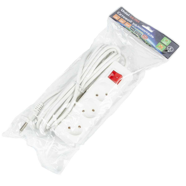 Удлинитель Uniel Ultra 3гн х 5м б/з S-CU3-5B White UL-00009996 Удлинитель Uniel Ultra 3гн х 5м б/з S-CU3-5B White UL-00009996