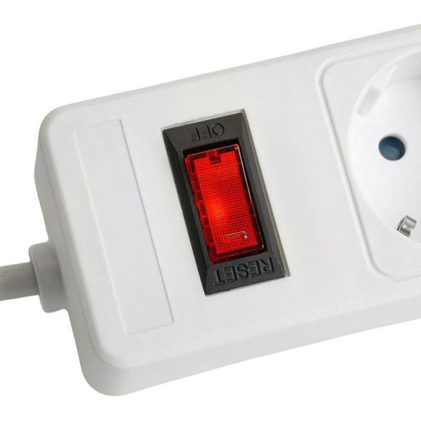 Сетевой фильтр 5-местный с/з STEKKER HM20-51-053x1мм2, 5 м, серия Optima, белый