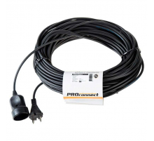 Удлинитель-шнур PROconnect ПВС 2х0.75, 30 м, б/з, 6 А, 1300 Вт, IP20, черный (Сделано в России) 11-7116
