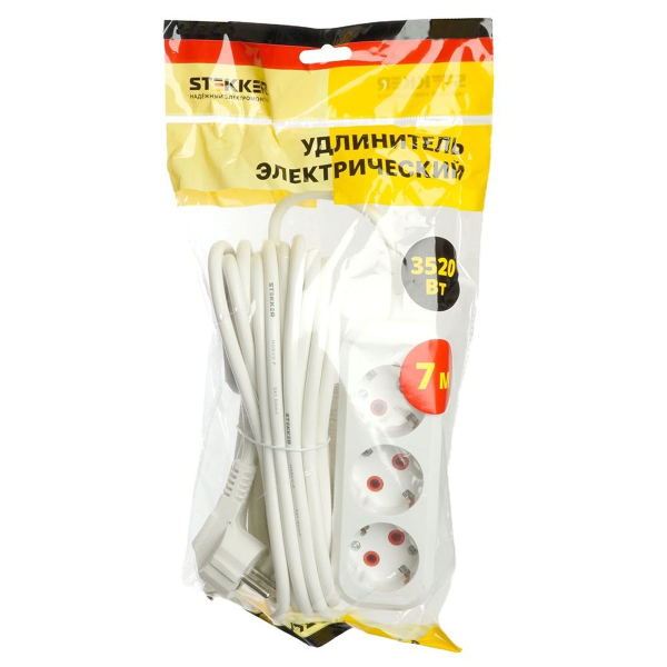 Удлинитель Stekker Home 3гн 7м с/з HM06-31-07 49350