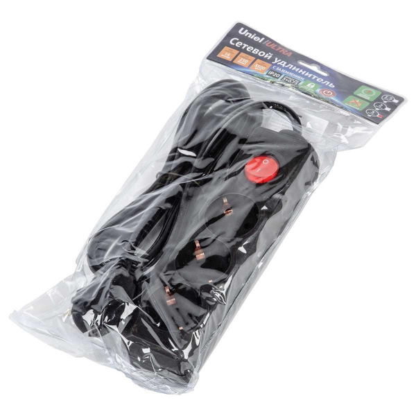 Удлинитель Uniel Ultra 3гн х 3м с/з S-GCU3-3B Black UL-00010017 Удлинитель Uniel Ultra 3гн х 3м с/з S-GCU3-3B Black UL-00010017