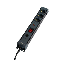 Сетевой фильтр 3-местный с/з Stekker 3x1мм2, 5 м, 250В, 16А Techno, HM22-31-05, черный 50155