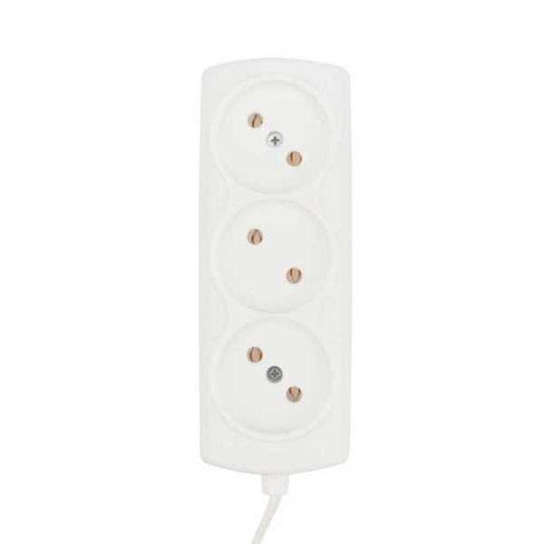 Удлинитель PROconnect STANDARD 3 гнезда, 5 м, 2х0.75 мм², б/з, белый 11-7214