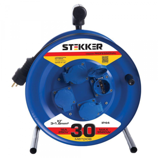 Удлинитель Stekker Professional 4гн 30м с/з PRF02-31-30 39786 Удлинитель Stekker Professional 4гн 30м с/з PRF02-31-30 39786