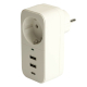 Сетевой фильтр 1-местный с/з Stekker 250В, 16А, 2USB+1Type-C 2,4 A Nova, HM81-11-1, белый 50142