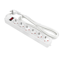 Сетевой фильтр 6*5м 16А/3,2кВт с выкл. c/з ПВС 3х1,0 Блокбастер XL EKF PROxima UFA16-310-6-05