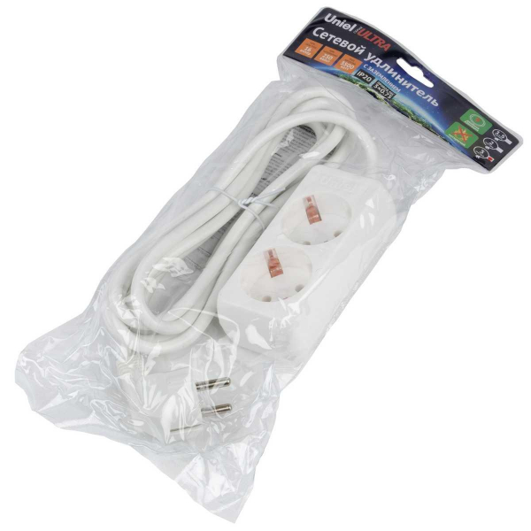 Удлинитель Uniel Ultra 2гн х 3м с/з S-GCU2-3 White UL-00009998 Удлинитель Uniel Ultra 2гн х 3м с/з S-GCU2-3 White UL-00009998