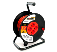 Удлинитель на катушке Stekker STD03-20-50 Standart 4-местный с/з ПВС 3*1,5, оранжевый, 16А, IP20,50м (29406) 50185