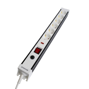 Сетевой фильтр 6-местный с/з Stekker 3x1мм2, 5 м, 250В, 16А Techno, HM22-61-05, белый 50152