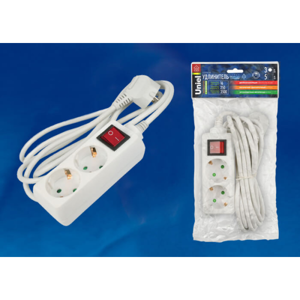 Удлинитель Uniel 2гн х 3м с/з Standard S-GCD2-3B 02915