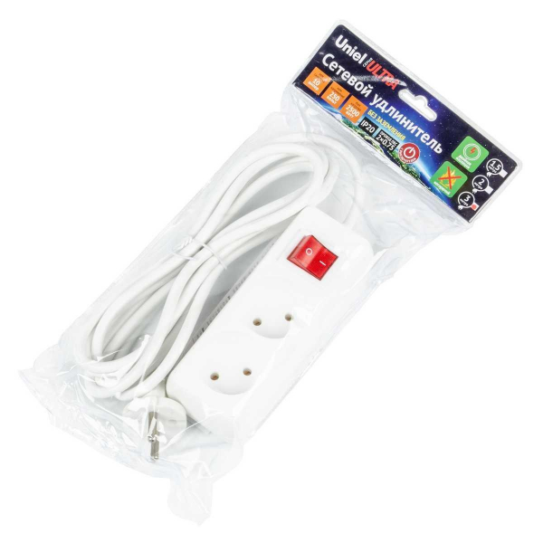 Удлинитель Uniel Ultra 2гн х 3м б/з S-CU2-3B White UL-00009992 Удлинитель Uniel Ultra 2гн х 3м б/з S-CU2-3B White UL-00009992