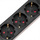 Удлинитель STANDARD 3 гнезда, 3м, 3х1,0мм², с/з, с выключателем, 2 USB, черный REXANT 13-4022