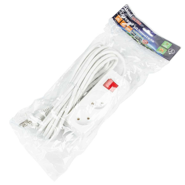 Удлинитель Uniel Ultra 2гн х 5м б/з S-CU2-5B White UL-00009993 Удлинитель Uniel Ultra 2гн х 5м б/з S-CU2-5B White UL-00009993
