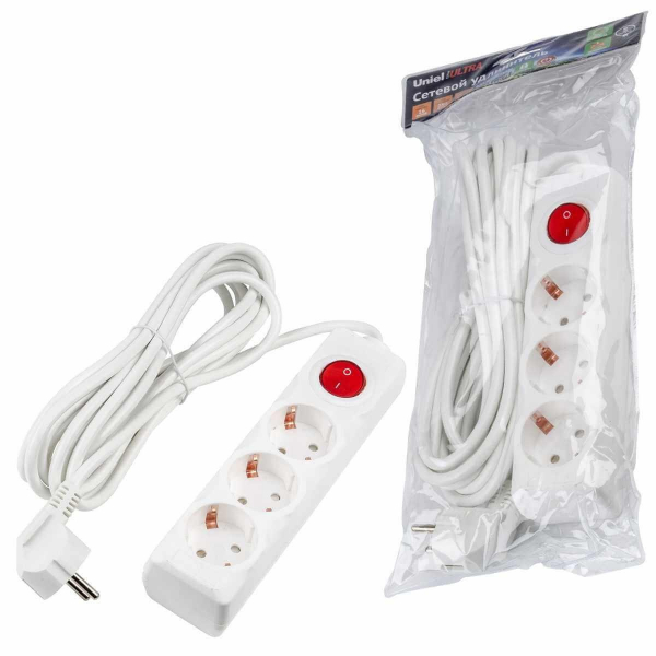 Удлинитель Uniel Ultra 3гн х 5м с/з S-GCU3-5B White UL-00010018 Удлинитель Uniel Ultra 3гн х 5м с/з S-GCU3-5B White UL-00010018