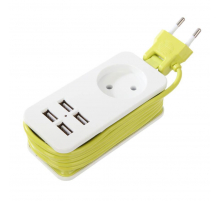 Удлинитель Uniel 1гн х 1,5м б/з Travel S-CT1-1,5U White/Green UL-00003331