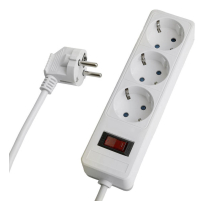 Сетевой фильтр 3-местный с/з STEKKER HM20-31-05 3x1мм2, 5 м, серия Optima, белый