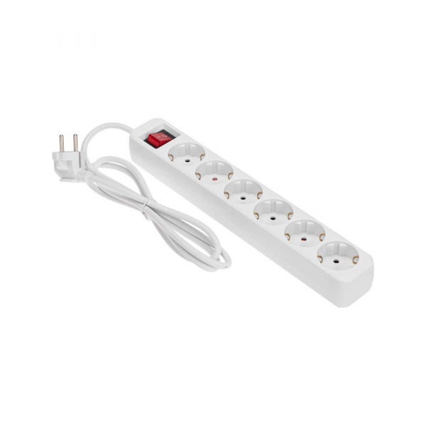 Удлинитель STANDARD 6 гнезд, 1,5м, 3х1,0мм², с/з, с выключателем, белый REXANT 13-4046 Удлинитель STANDARD 6 гнезд, 1,5м, 3х1,0мм², с/з, с выключателем, белый REXANT 13-4046