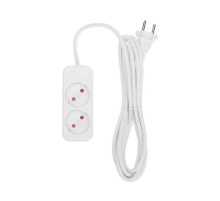 Удлинитель STANDARD 2 гнезда, 3м, 2х1,0мм², б/з, белый REXANT 13-4001