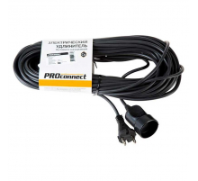 Удлинитель-шнур PROconnect ПВС 2х0.75, 20 м, б/з, 6 А, 1300 Вт, IP20, черный (Сделано в России) 11-7115