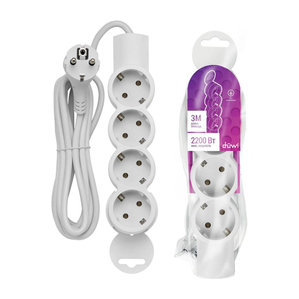 Удлинитель Duwi 4гн 3м с/з 32012 0 Удлинитель Duwi 4гн 3м с/з 32012 0