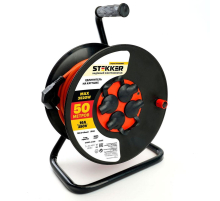 Удлинитель на катушке Stekker STD03-44-50 Standart 4-местный с/з ПВС 3*1,5, оранжевый, 16А, IP44, 50м (29408) 50173