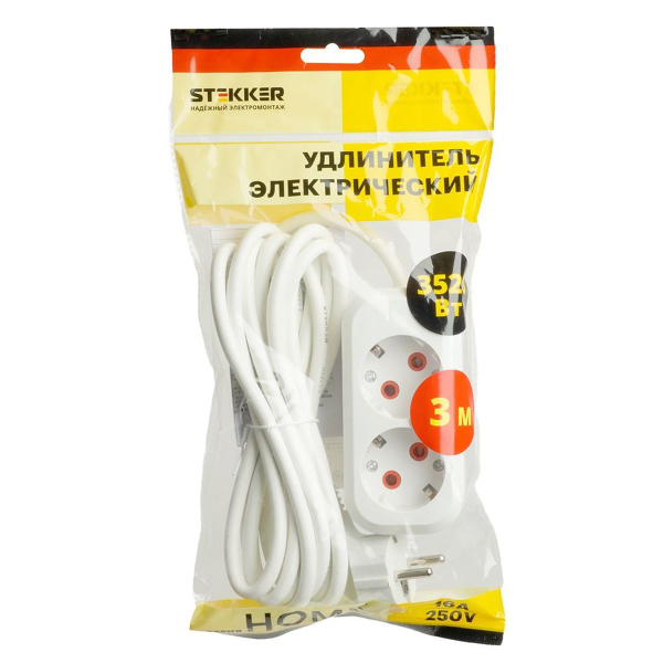 Удлинитель Stekker Home 2гн 3м с/з HM06-21-03 49340