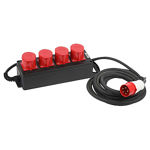 Удлинитель силовой ЭРА IND380-U-4e-5x4-10m-IP44 на 380В на каучуковой колодке 4 розетки 4xCEE 5P 10м КГ 5х4 32A IP44 Б0057319