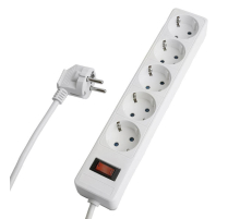 Сетевой фильтр 5-местный с/з STEKKER HM20-51-053x1мм2, 5 м, серия Optima, белый