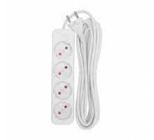 Удлинитель STANDARD 4 гнезда, 5м, 2х1,0мм², б/з, белый REXANT 13-4025