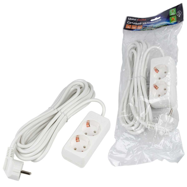 Удлинитель Uniel Ultra 2гн х 5м с/з S-GCU2-5 White UL-00009999