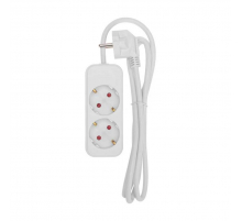 Удлинитель STANDARD 2 гнезда, 1,5м, 3х1,0мм², с/з, белый REXANT 13-4003
