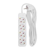 Удлинитель STANDARD 4 гнезда, 5м, 3х1,0мм², с/з, белый REXANT 13-4027