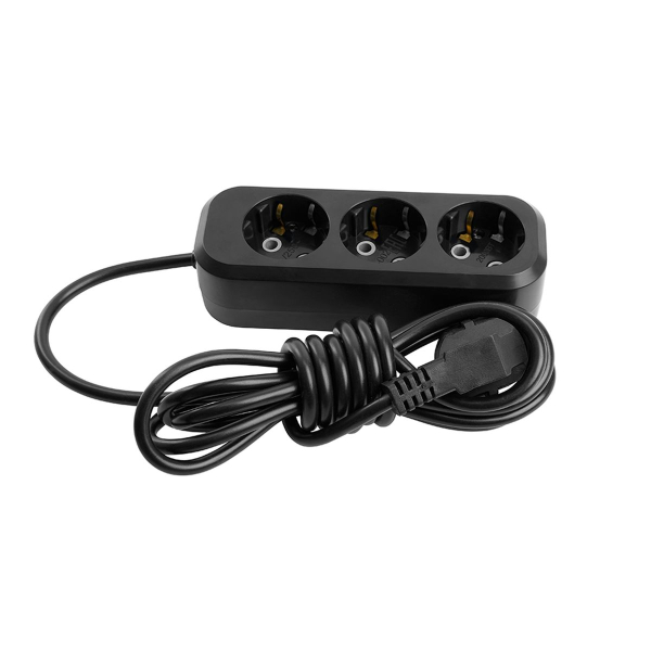 Удлинитель 3-местный с/з Stekker, HM01-30-05, 5м, 3x0,75 Home (У10-002), черный 50420