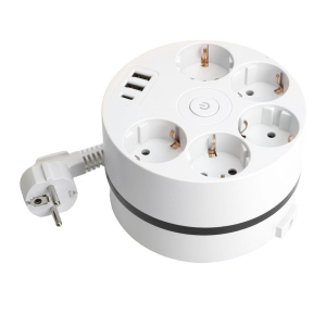 Удлинитель Stekker Comfort 5гн 2USB+С 2,5м с/з Comfort HM10-51-01 49591