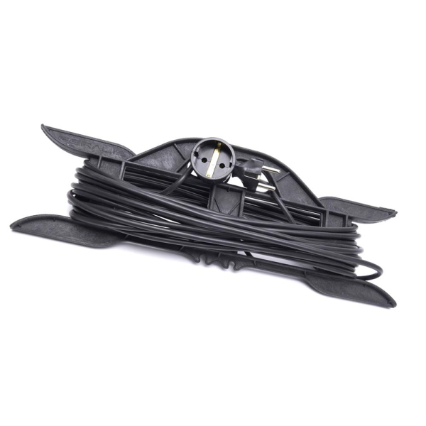 Удлинитель-шнур на рамке 1-местный c/з Stekker, HM02-01-10, 10м, 3*0,75, серия Home (УХз-10), черный 39223