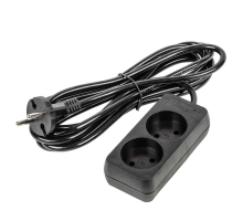 Удлинитель Uniel Ultra 2гн х 2м б/з S-CU2-3 Black UL-00009976