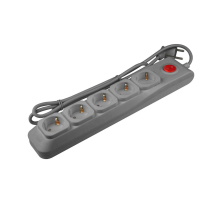 Сетевой фильтр Uniel 5гн х 3м с/з Lux S-GSL5-3 Grey UL-00001755