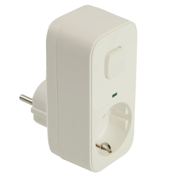 Сетевой фильтр 1-местный с/з Stekker 250В, 16А, с выключателем Nova, HM81-11-2, белый 50143